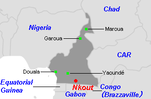 Nkout鉄鉱石プロジェクト周辺地図