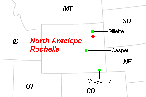 North Antelope Rochelle鉱山周辺地図