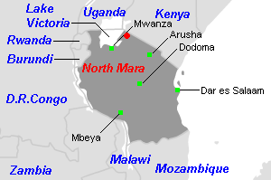 North Mara（ノース・マラ）金鉱山周辺地図