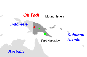 Ok Tedi銅・金鉱山周辺地図