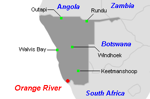 Orange River（オレンジ・リバー）ダイヤモンド鉱山周辺地図