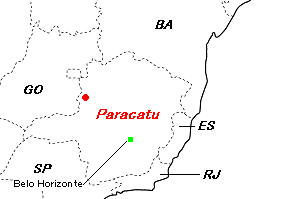 Paracatu金鉱山周辺地図
