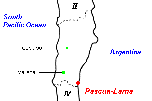 Pascua-Lama金プロジェクト周辺地図