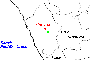 Pierina（ピエリナ）金鉱山周辺地図