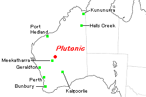 Plutonic（プルトニック）金鉱山周辺地図