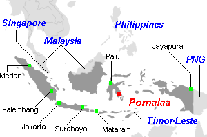 Pomalaaニッケル鉱山周辺地図