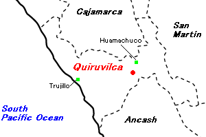 Quiruvilca銀鉱山周辺地図