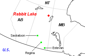 Rabbit Lake（ラビットレイク）鉱山周辺地図