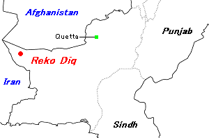 Reko Diq銅・金プロジェクト周辺地図