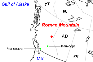 Roman Mountain（ロマン・マウンテン）石炭プロジェクト周辺地図