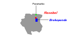 Rosebel（ローズベル）金鉱山周辺地図
