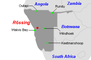 Rössing（ロッシング）ウラン鉱山周辺地図