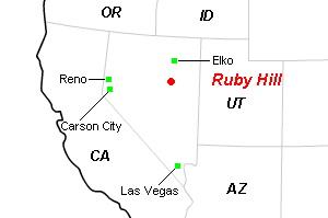 Ruby Hill（ルビー・ヒル）金鉱山周辺地図