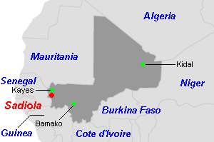 Sadiola金鉱山周辺地図