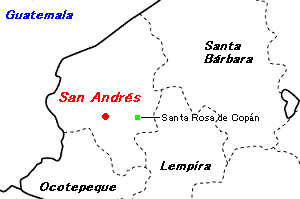 San Andres金鉱山周辺地図