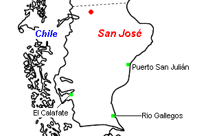 San Jose金・銅鉱山周辺地図