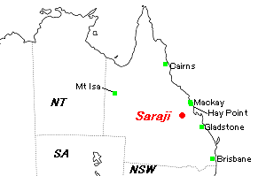 Saraji（サラジ）石炭鉱山周辺地図