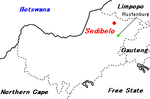 Sedibelo PGMプロジェクト周辺地図