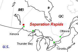 Separation Rapidsリチウム・タンタルプロジェクト周辺地図