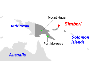 Simberi金鉱山周辺地図