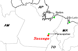 Sossego（ソッセゴ）銅鉱山周辺地図