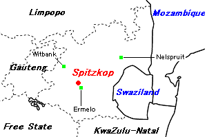 Spitzkop石炭鉱山周辺地図