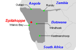 Spitzkoppeウランプロジェクト周辺地図