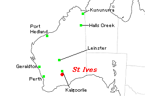 St Ives金鉱山周辺地図