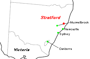 Stratford（ストラトフォード）石炭鉱山周辺地図
