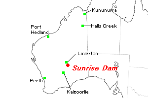Sunrise Dam（サンライズ・ダム）鉱山周辺地図