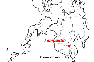 Tampakan（タンパカン）銅・金プロジェクト周辺地図