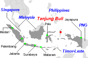 Tanjung Buliニッケル鉱山周辺地図