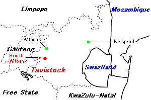 Tavistock石炭鉱山周辺地図