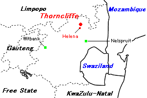 Thorncliffeクロム鉱山周辺地図