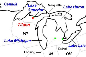 Tilden（ティルデン）鉄鉱山周辺地図