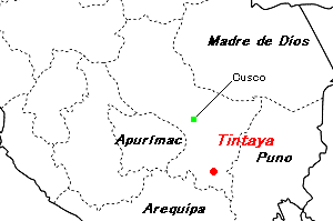 Tintaya銅鉱山周辺地図