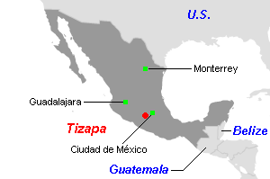 Tizapa（ティサパ）鉱山周辺地図