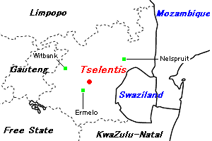 Tselentis石炭鉱山周辺地図