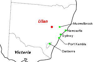 Ulan（ウラン）石炭鉱山周辺地図