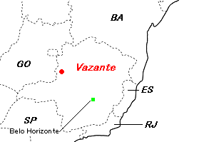 Vazante亜鉛鉱山周辺地図