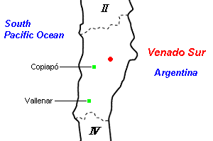 Venado Sur鉱山周辺地図