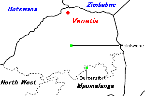 Venetiaダイヤモンド鉱山周辺地図
