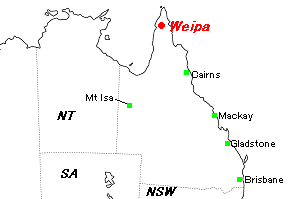 Weipa（ウイパ）ボーキサイト鉱山周辺地図