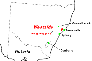 Westside（ウエストサイド）石炭鉱山周辺地図