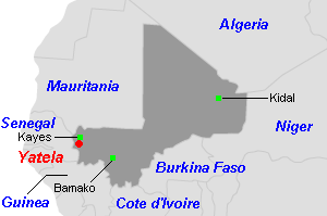 Yatela金鉱山周辺地図